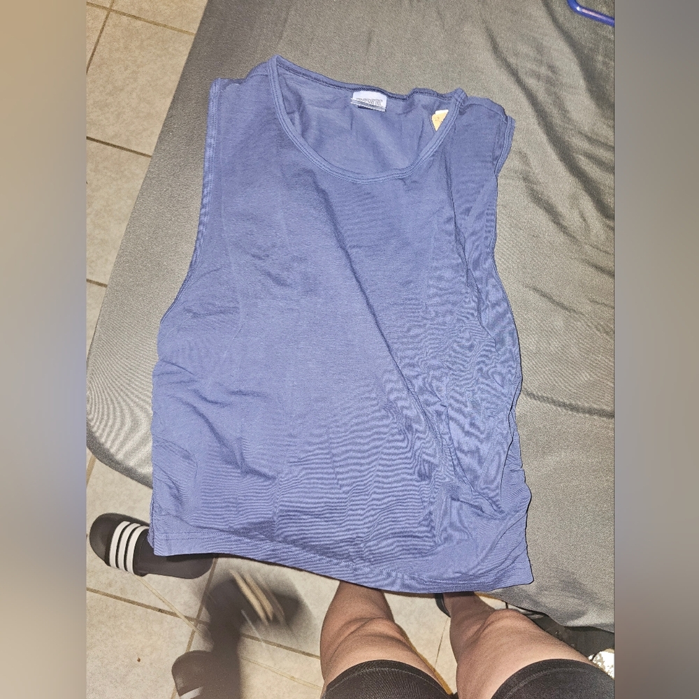 Sleeveless side ruched tank top